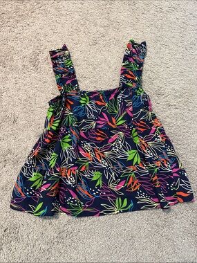 THML Multicolor Floral Print Tank Top - Navy Base